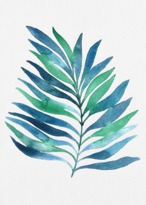 Picture of BLUE AND GREEN WATERCOLOR LEAVES 1