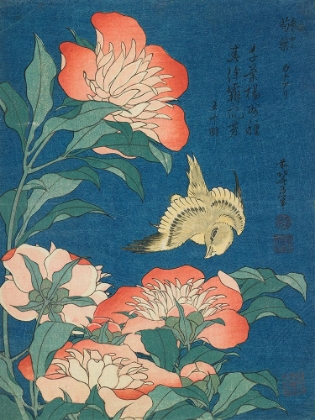 Picture of KATSUSHIKA HOKUSAI FLOWERS AND BIRD III