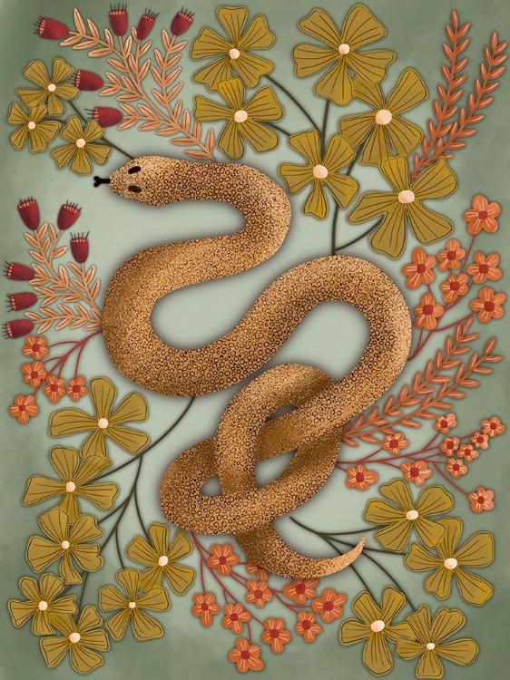 Picture of SNAKE IN THE FLOWERS II