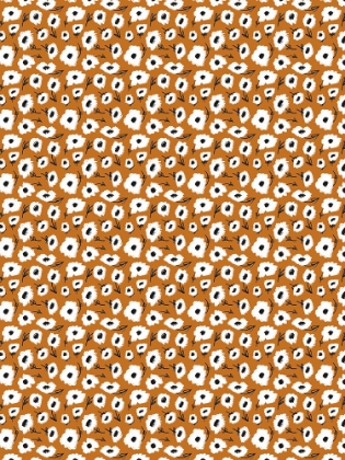 Picture of CUTE FLOWERS ON OCHRE BACKGROUND