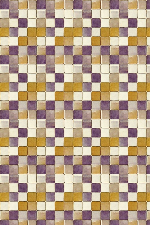 Picture of PURPLE AND OCHRE TILE PATTERN