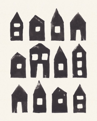 Picture of TINY HOUSES #1 | HAND-PRINTED LINOCUT