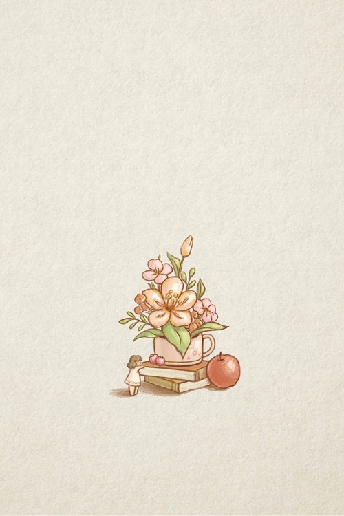 Picture of FLOWERS AND BOOKS