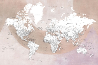 Picture of DETAILED WORLD MAP WITH CITIES QAWI