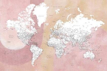 Picture of DETAILED WORLD MAP WITH CITIES MIZN