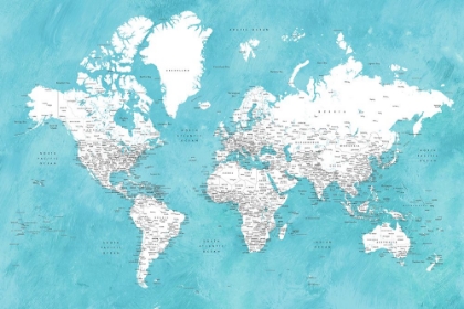 Picture of DETAILED WORLD MAP WITH CITIES IDRAK