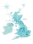 Picture of AQUAMARINE WATERCOLOR MAP OF THE UNITED KINGDOM
