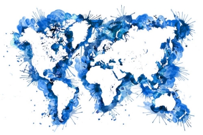 Picture of BLUE STROKES WORLD MAP