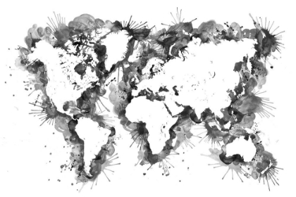 Picture of GRAY STROKES WORLD MAP