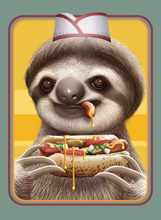 Picture of SLOTH SELLING HOTDOGS