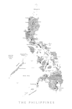 Picture of GRAY WATERCOLOR MAP OF PHILIPPINES