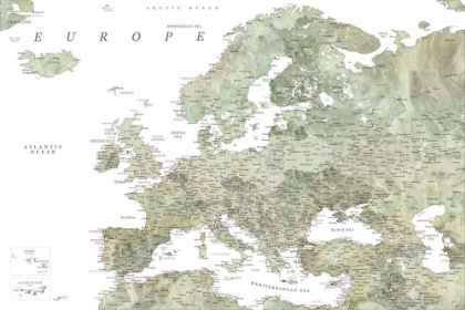 Picture of GREEN DETAILED MAP OF EUROPE