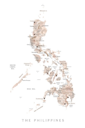 Picture of TAUPE WATERCOLOR MAP OF PHILIPPINES