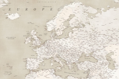 Picture of VINTAGE LOOKING DETAILED MAP OF EUROPE