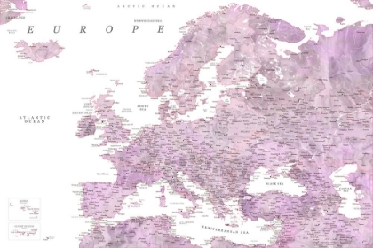 Picture of PURPLE DETAILED MAP OF EUROPE