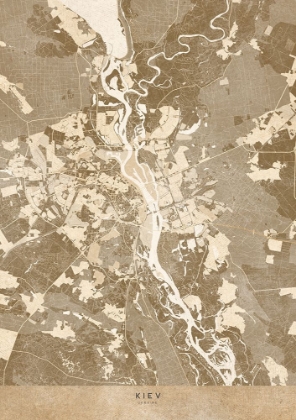 Picture of SEPIA MAP OF KIEV (PRE-WAR)