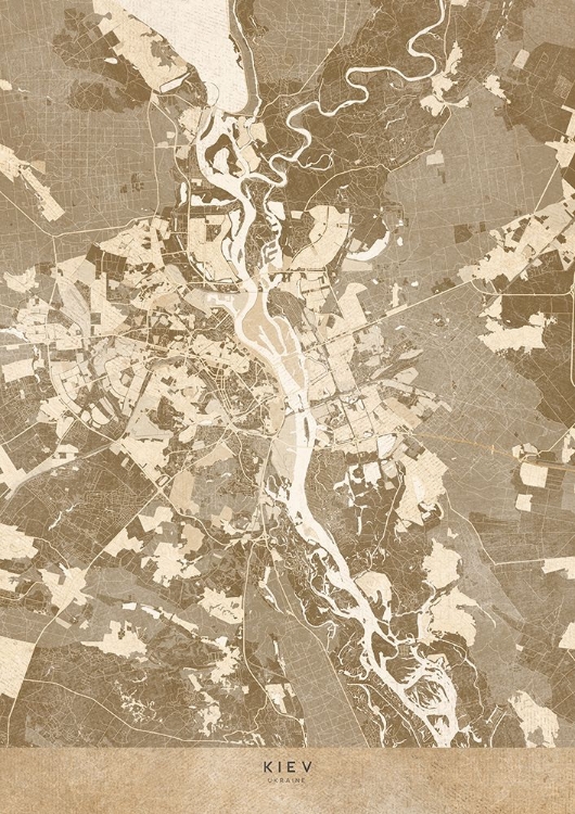 Picture of SEPIA MAP OF KIEV (PRE-WAR)