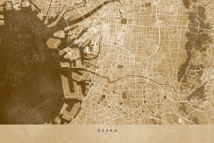 Picture of SEPIA MAP OF OSAKA