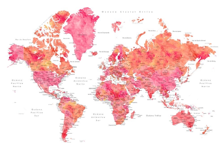 Picture of TATIANA WORLD MAP IN SPANISH