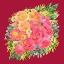 Picture of REKHA FLORAL BOUQUET IN WATERCOLOR AN RED