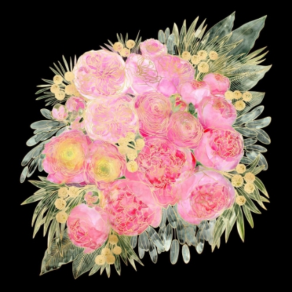 Picture of REHKA FLORAL BOUQUET IN LIGHT PINK WATERCOLOR AND BLACK