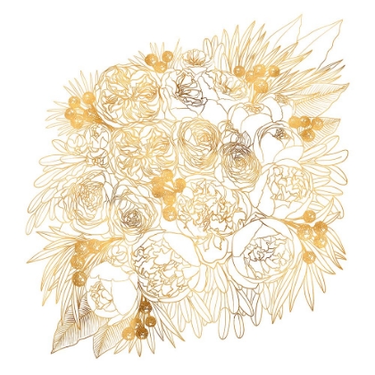 Picture of REKHA FLORAL BOUQUET IN GOLD