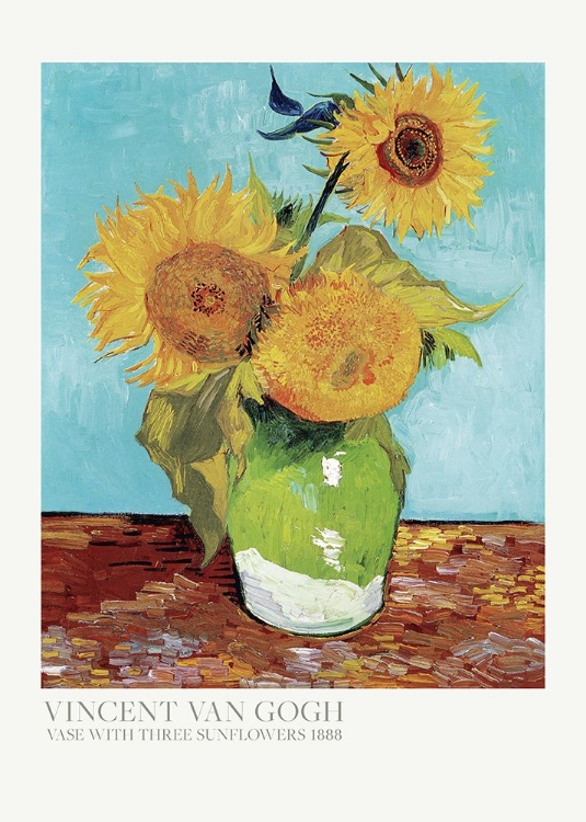 Picture of VASE WITH THREE SUNFLOWERS