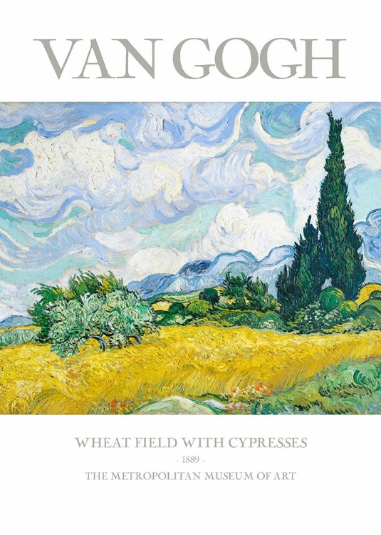 Picture of WHEAT FIELD WITH CYPRESSES