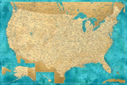 Picture of HIGHLY DETAILED MAP OF THE UNITED STATES, LEXY