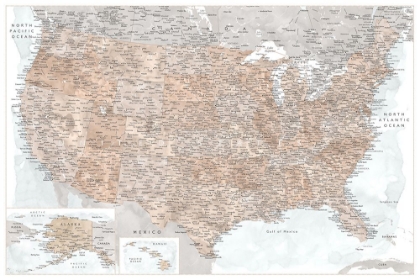 Picture of HIGHLY DETAILED MAP OF THE UNITED STATES, CALISTA