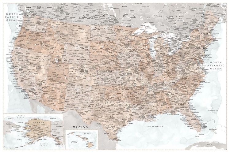 Picture of HIGHLY DETAILED MAP OF THE UNITED STATES, CALISTA