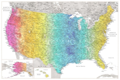 Picture of HIGHLY DETAILED MAP OF THE UNITED STATES, JUDE