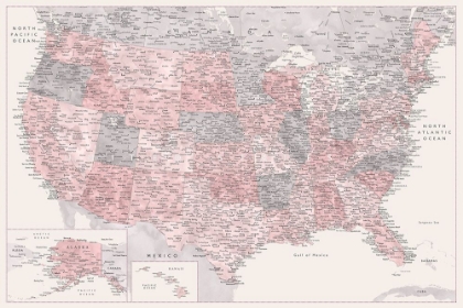 Picture of HIGHLY DETAILED MAP OF THE UNITED STATES, MADELIA