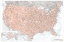 Picture of HIGHLY DETAILED MAP OF THE UNITED STATES, LYNETTE