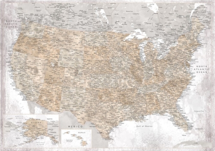 Picture of HIGHLY DETAILED MAP OF THE UNITED STATES, KACIA