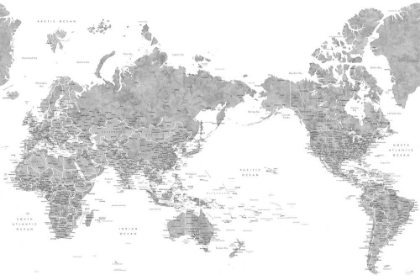 Picture of PACIFIC-CENTERED WORLD MAP WITH CITIES, JIMMY
