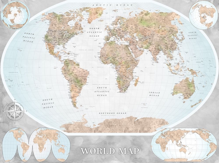 Picture of CLASSIC WORLD MAP IN WATERCOLOR, THERESE