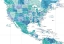 Picture of AQUA MAP OF THE UNITED STATES AND THE CARIBBEAN SEA