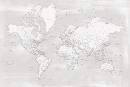 Picture of DETAILED WORLD MAP WITH CITIES, MAELI NEUTRAL