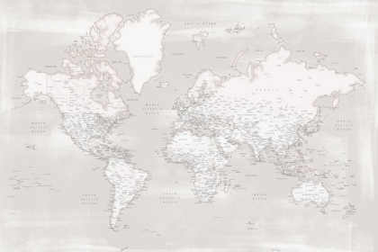 Picture of DETAILED WORLD MAP WITH CITIES, MAELI WARM