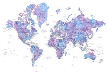 Picture of DETAILED WORLD MAP WITH CITIES, RAUL