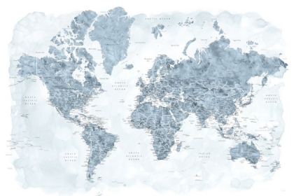 Picture of DETAILED WORLD MAP WITH CITIES, JACQ