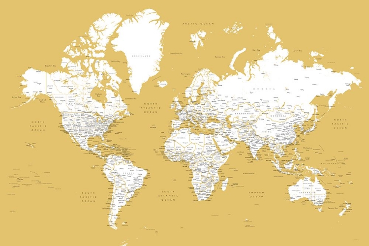 Picture of DETAILED WORLD MAP WITH CITIES, ANDREW