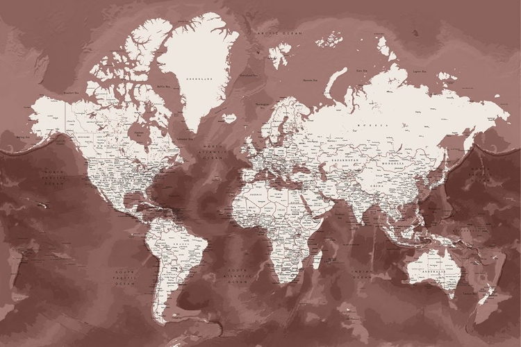 Picture of DETAILED WORLD MAP WITH CITIES, HIKMAT