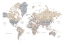 Picture of WATERCOLOR WORLD MAP WITH CITIES, GOURI