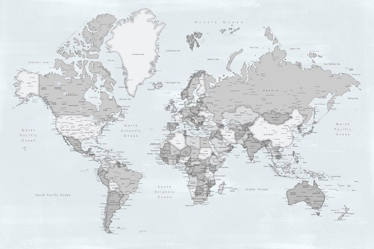 Picture of DISTRESSED WORLD MAP WITH CITIES, DARRYL