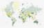 Picture of GREEN WORLD MAP WITH CITIES, KAPUEO