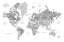 Picture of GRAYSCALE WATERCOLOR WORLD MAP WITH CITIES, RYLAN
