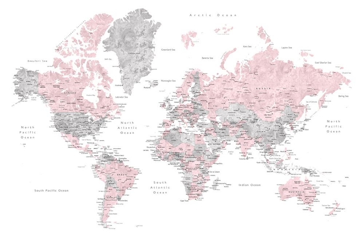 Picture of WATERCOLOR WORLD MAP WITH CITIES, XENIA