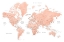 Picture of ROSE GOLD WORLD MAP WITH CITIES, HADI